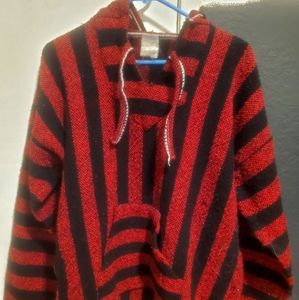 Red and black baja hoodie